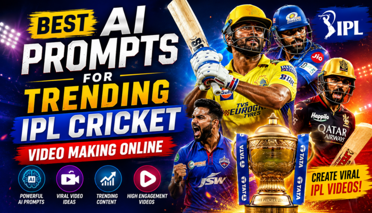 best AI prompts for trending IPL cricket video making online