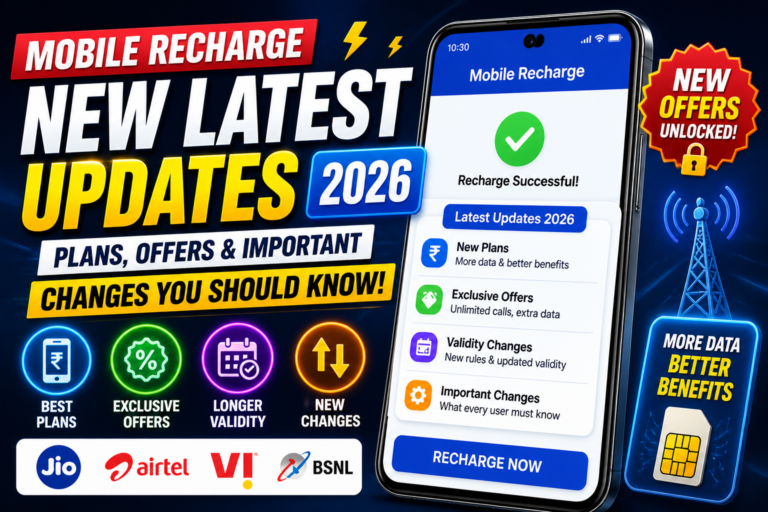Mobile Recharge New Latest Updates 2026: Plans, Offers, and Important Changes You Should Know