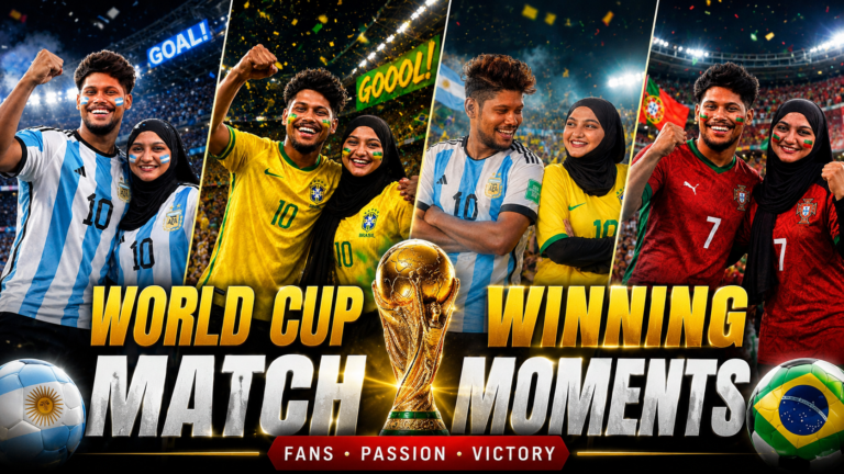 World Cup match winning photo prompt