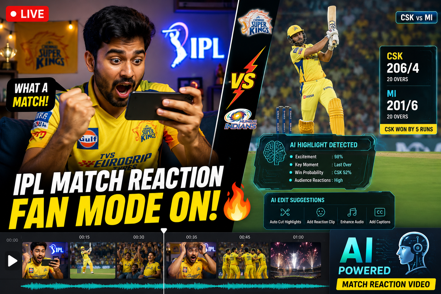 IPL trending expression video making AI