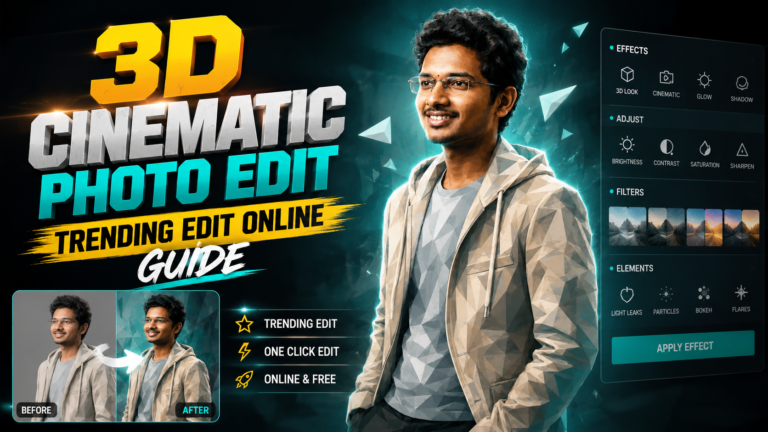 3D Cinematic Photo Trending Edit Online Guide