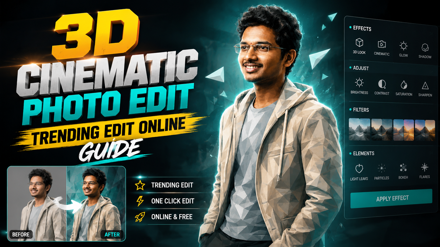 3D Cinematic Photo Trending Edit Online Guide